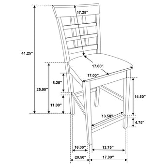 Gabriel Lattice Back Counter Chair Cappuccino