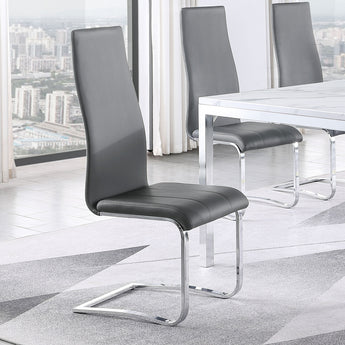 Montclair Upholstered High Back Side Chairs Grey And Chrome