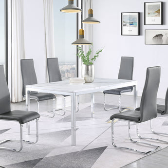 Montclair Upholstered High Back Side Chairs Grey And Chrome