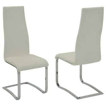 Montclair High Back Dining Chair White And Chrome