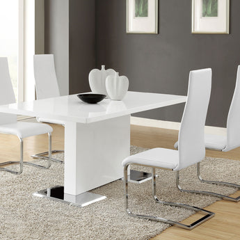 Montclair High Back Dining Chair White And Chrome