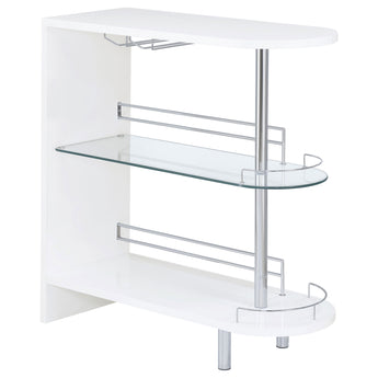 Adolfo 3-Tier Bar Table Glossy White And Clear