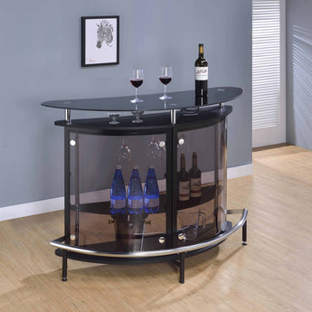 Amarillo 2-Tier Bar Unit Black And Chrome