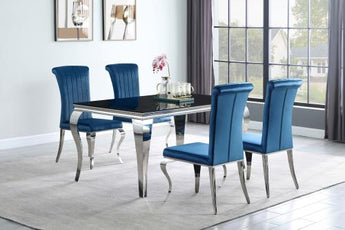 Betty Upholstered Side Chairs Teal And Chrome