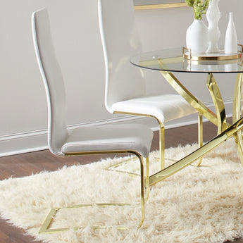 Montclair Side Chairs White And Rustic Brass