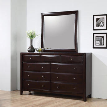 Phoenix Square Dresser Mirror Deep Cappuccino - MartincFurniture