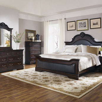 Cambridge King Panel Bed Cappuccino And Brown