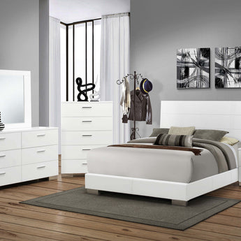 Felicity 5-Piece Queen Bedroom Set Glossy White