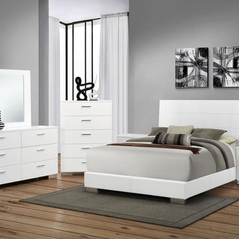 Felicity 5-piece Queen Bedroom Set White High Gloss