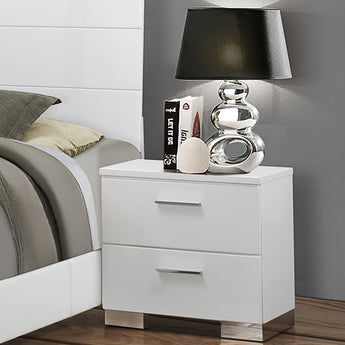 Felicity 2-Drawer Nightstand Glossy White