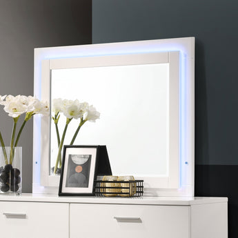 Felicity Dresser Mirror Glossy White With LED Light - MartincFurniture