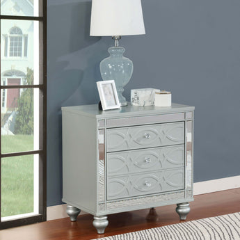 Gunnison 2-Drawer Nightstand Silver Metallic