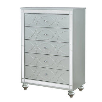 Gunnison 5-Drawer Chest Silver Metallic