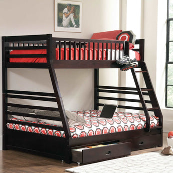 Ashton Twin Over Full 2-Drawer Bunk Bed Cappuccino