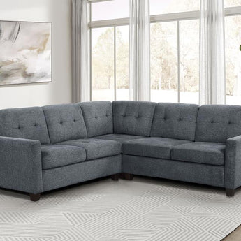 Georgina 3-piece Upholstered Sectional Sofa Steel Beige