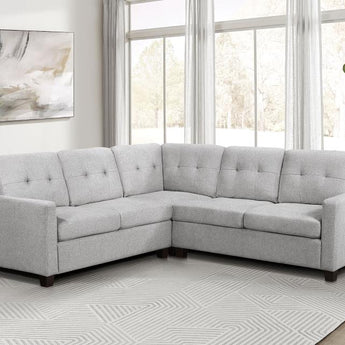 Georgina 3-piece Upholstered Sectional Sofa Steel Beige