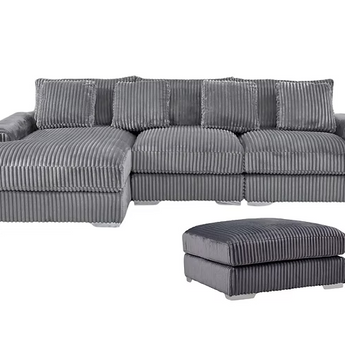 London Gray 3 Piece Sectional LAF Chaise