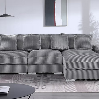 London Gray 3 Piece Sectional RAF Chaise