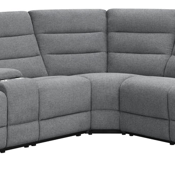 David 3-Piece Upholstered Motion Sectional With Pillow Arms Smoke