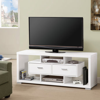 Darien 2-Drawer Rectangular TV Console White