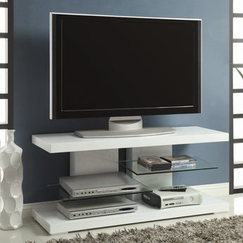 Cogswell 2-Shelf TV Console Glossy White