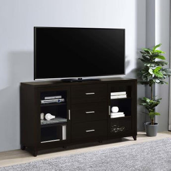 Lewes 2-Door TV Stand With Adjustable Shelves Cappuccino