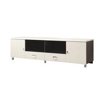 Burkett 2-Drawer TV Console White And Grey