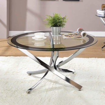 Brooke Glass Top Coffee Table Chrome And Black