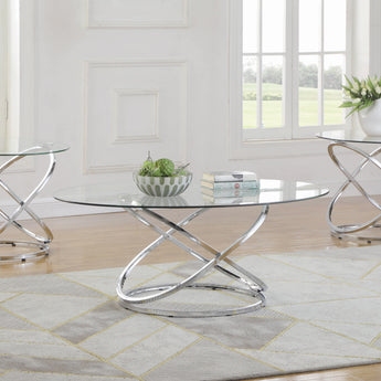 Warren Coffee Table Occasional Chrome And Clear