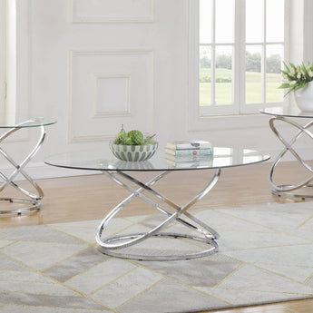 Warren End Table Occasional Chrome And Clear