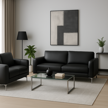 Elegante Juego de Sofá NORUEGA Negro Moderno, Diseño Minimalista para Sala