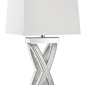 Dominick Table Lamp With Rectange Shade White And Mirror
