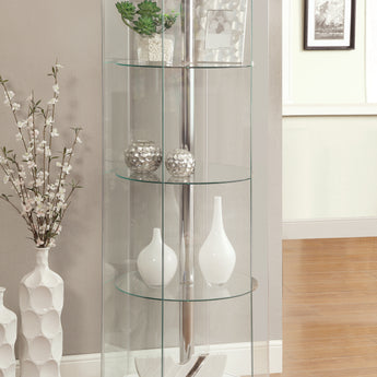 Zahavah 4-Shelf Hexagon Shaped Curio Cabinet White And Clear