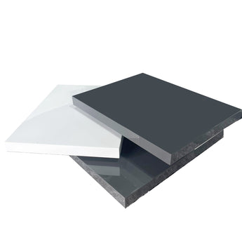 Mesa de Centro Ámsterdam Moderna Blanca Gris Elegante Sala Estar Almacenamiento