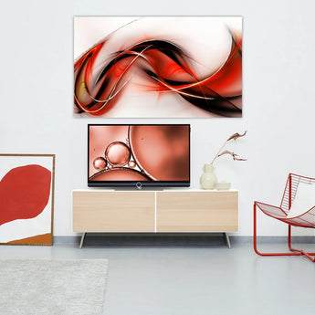 Abstract Red Glass Wall Art 60"x36"