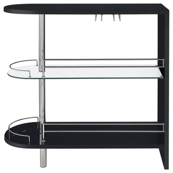 Adolfo 3-Tier Bar Table Glossy Black And Clear