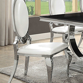 Anchorage Oval Back Side Chairs Cream And Chrome