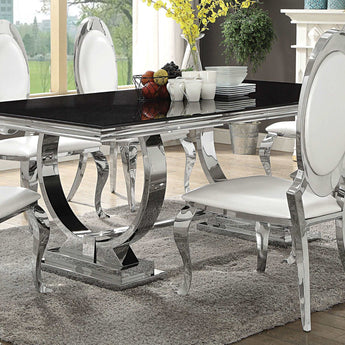 Antoine Rectangular Dining Table Chrome And Black