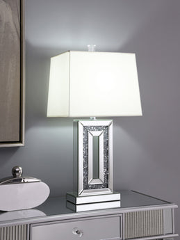 Ayelet Table Lamp With Square Shade White And Mirror