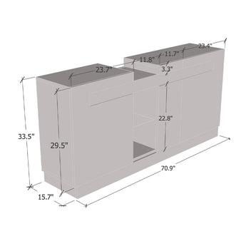 Elegante Aparador Buffet Moderno TALI con Amplio Almacenamiento Sala Estar