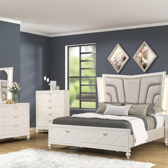 GRACE PEARL WHITE BEDROOM SET - B500