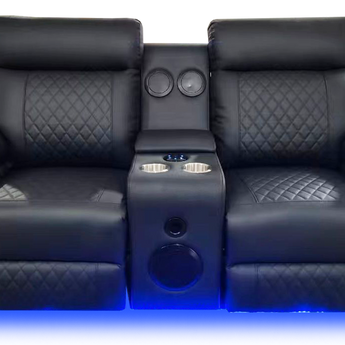 Sofá Reclinable Eléctrico Baltimore Negro: Lujo, LED, Sonido Premium