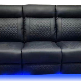 Sofá Reclinable Eléctrico Baltimore Negro Premium con Luces LED Integradas