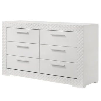 Cómoda Brooklyn Moderna Lacada Blanca: Almacenamiento Elegante y Detalles Artesanales