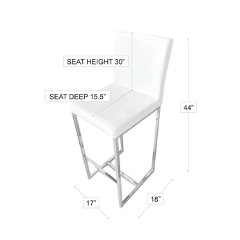 Elegante Taburete de Bar DIX Blanco Roto con Diseño Moderno y Cómodo