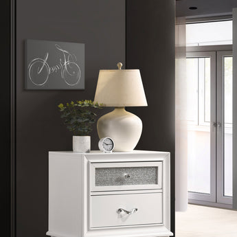 Barzini 2-Drawer Nightstand White