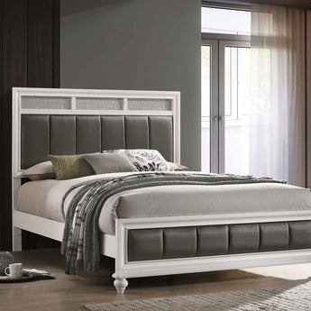 Barzini Queen Upholstered Panel Bed White