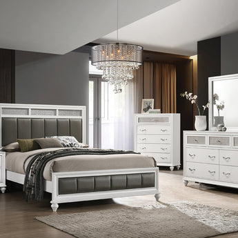 Barzini Queen Upholstered Panel Bed White