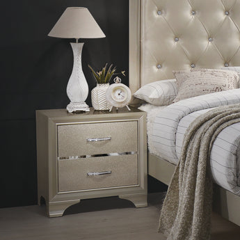 Beaumont 2-Drawer Rectangular Nightstand Champagne