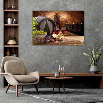 Brick Wine Cellar Glass Wall Art 48"x32"